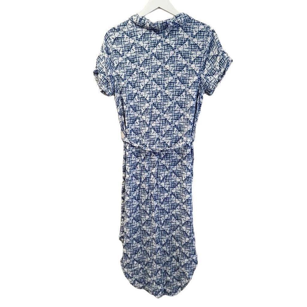 Sonoma Dress Size M Button Down Womens Short Sleeve Knit Collar Blue Summer​ - Picture 2 of 9